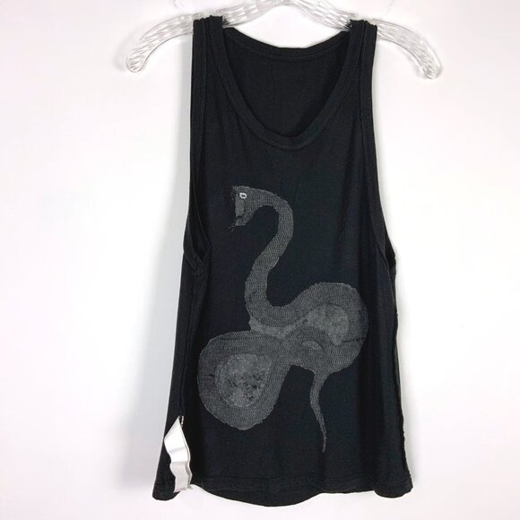 Zara Men’s Black Sequin Snake Tank Top Size Small - Picture 10 of 16
